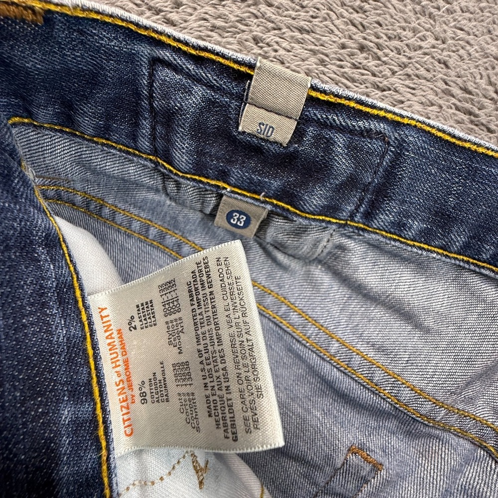 Citizens of Humanity Sid 33x28 Men's Jeans Blue Wash Distressed Denim Y2K - Picture 3 of 10